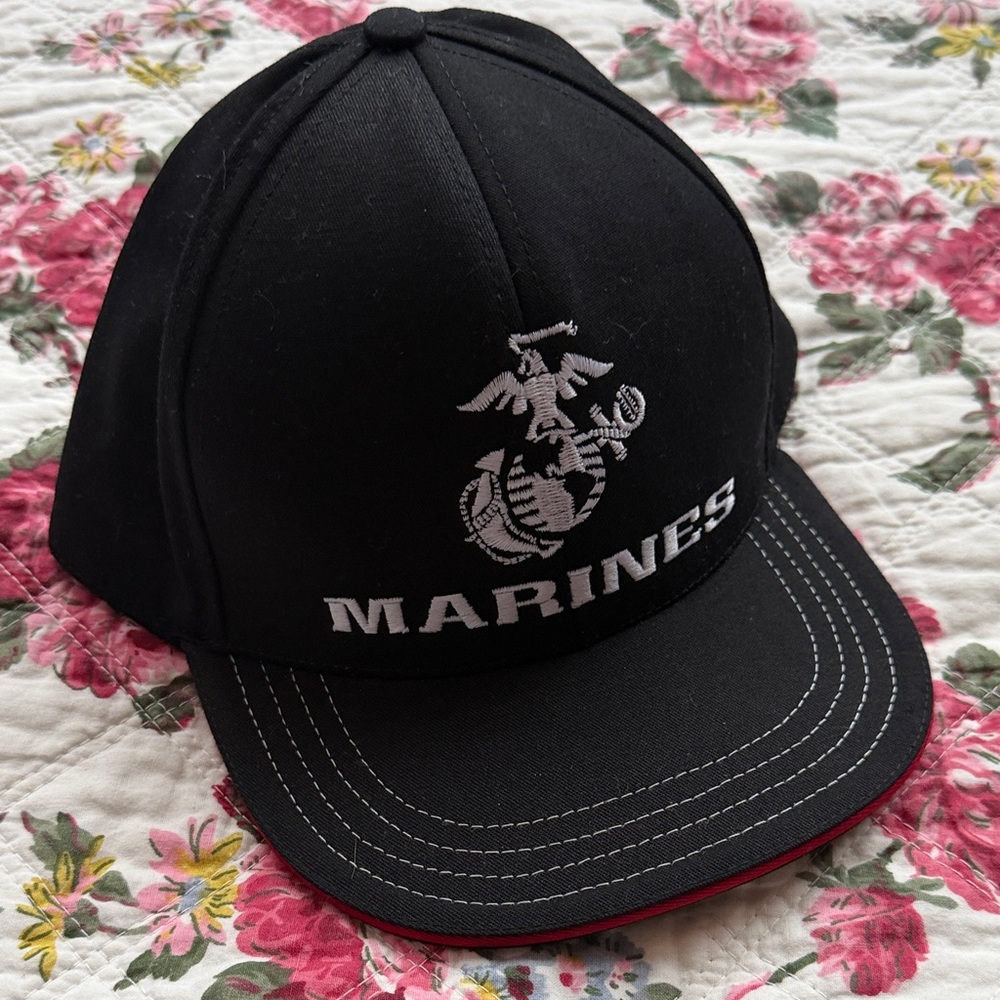 Men's Black Marines Hat NWOT